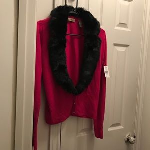 Pink Faux Fur Sweater